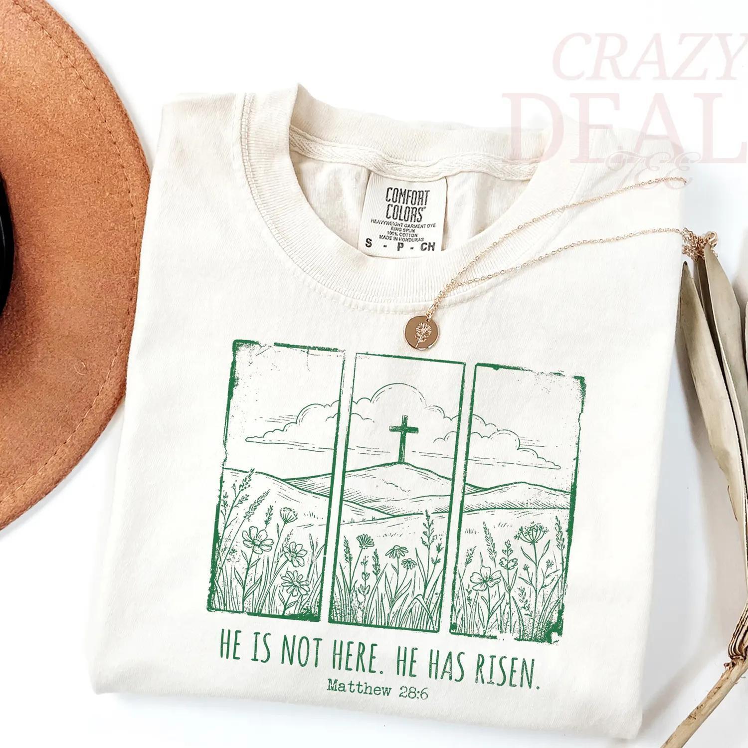 Sa? He Is Not Here He Has Risen Shirt, Easter Christian T-Shirt, Jesus